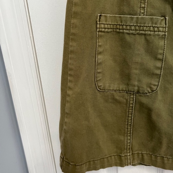 FOREVER 21 Women's Juniors green khaki distressed Button Down Mini Skirt Large - Picture 10 of 10